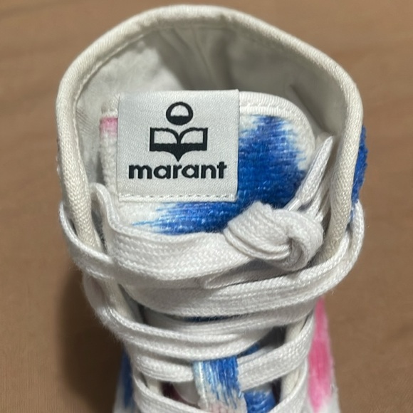 ISABEL MARANT BLUE/PINK MULTIPRINT HIGH TOP SNEAKERS - Picture 4 of 10
